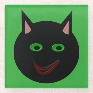 Halloween Black Cat Glasuntersetzer