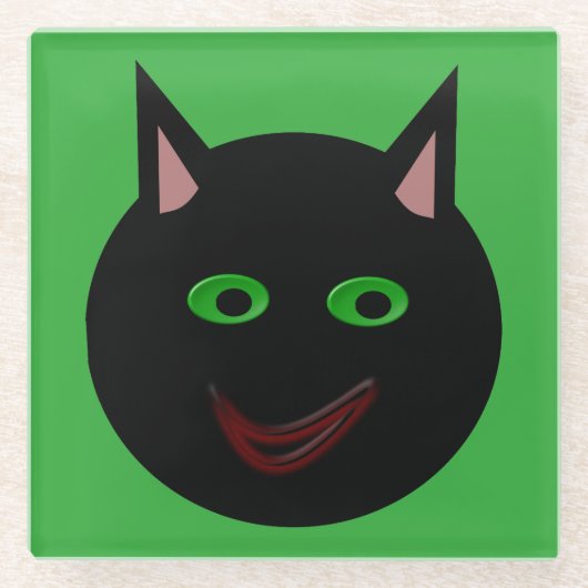 Halloween Black Cat Glasuntersetzer (Vorderseite)