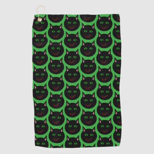 Halloween Black Cat Golf Handtuch (Vorderseite)