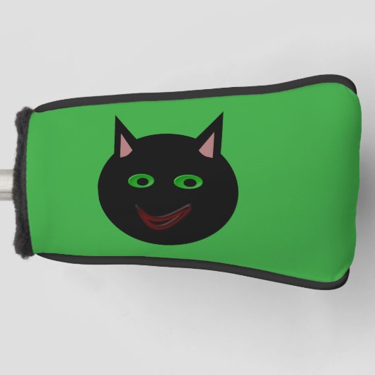 Halloween Black Cat Golf Putter Cover Headcover (Vorderseite)