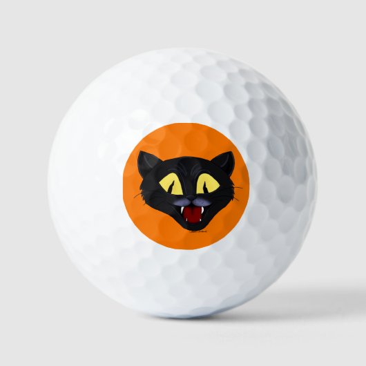 Halloween Black Cat Golfball (Vorderseite)