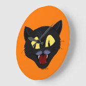 Halloween Black Cat  Große Wanduhr (Winkel)