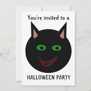 Halloween Black Cat Halloween-Party benutzerdefini Einladung