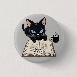 Halloween Black Cat Hexe Brew Rezept Button! Button