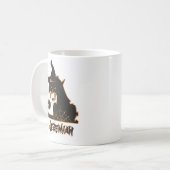 Halloween Black Cat Hexe Spooky Spiders Kaffeetasse (Vorderseite Links)