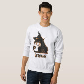 Halloween Black Cat Hexe Spooky Spiders Sweatshirt (Vorne ganz)
