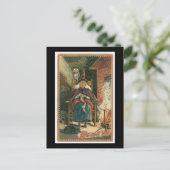 Halloween Black Cat, Hexe und Schüssel Postkarte (Stehend Vorderseite)