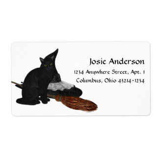 Halloween Black Cat Hexen Hutadressen-Labels
