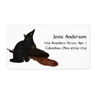 Halloween Black Cat Hexen Hutadressen Labels 2