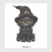 Halloween Black Cat Hexenhut Aufkleber (Blatt)