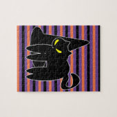 Halloween Black Cat Hexenhutengestelle Puzzle (Horizontal)