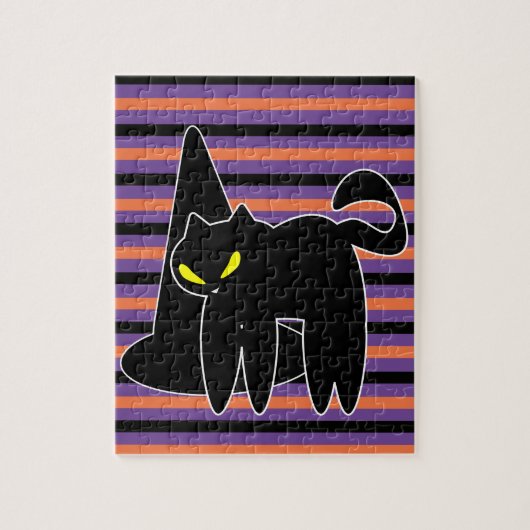 Halloween Black Cat Hexenhutengestelle Puzzle (Vertikal)
