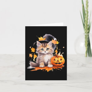 Halloween Black Cat Hexenhutenkürbis für Kinder Gi Karte