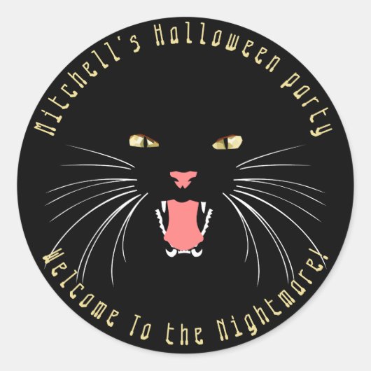 Halloween Black Cat Hissing Fun Slogan Sticker (Vorderseite)