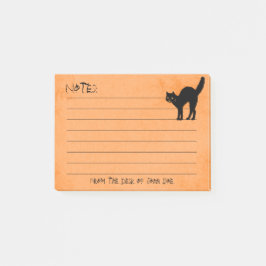 Halloween Black Cat Iconic Silhouette Orange Post-it Klebezettel