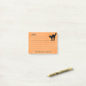 Halloween Black Cat Iconic Silhouette Orange Post-it Klebezettel (Auf Schreibtisch)