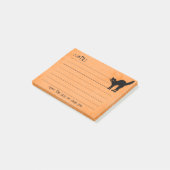 Halloween Black Cat Iconic Silhouette Orange Post-it Klebezettel (angewinkelt)