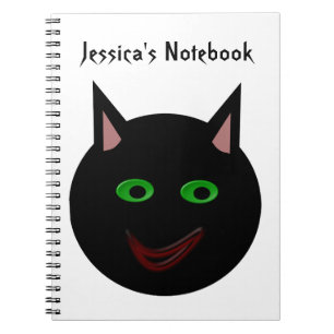 Halloween Black Cat individualisierbares Notebook Notizblock