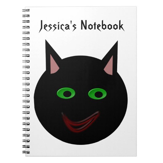 Halloween Black Cat individualisierbares Notebook Notizblock (Vorderseite)
