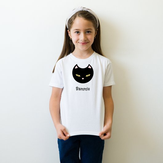 Halloween Black Cat Individuelle Name Kids T-Shirt