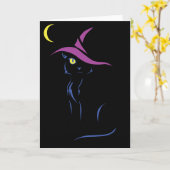 Halloween Black Cat Karte (Gelbe Blume)