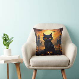 Halloween Black Cat Kissen