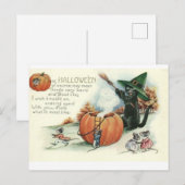 Halloween Black Cat Kitten Mice Mouse Postcard Postkarte (Vorne/Hinten)