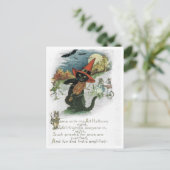 Halloween Black Cat Kitten Mice Mouse Postcard Postkarte (Stehend Vorderseite)