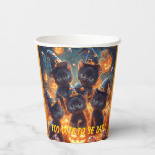 Halloween Black Cat Kittens Pappbecher (Rückseite)