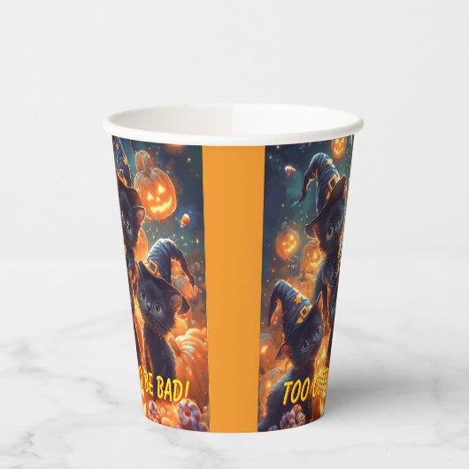 Halloween Black Cat Kittens Pappbecher (Links)