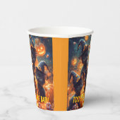 Halloween Black Cat Kittens Pappbecher (Rechts)