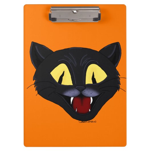 Halloween Black Cat Klemmbrett (Vorderseite)