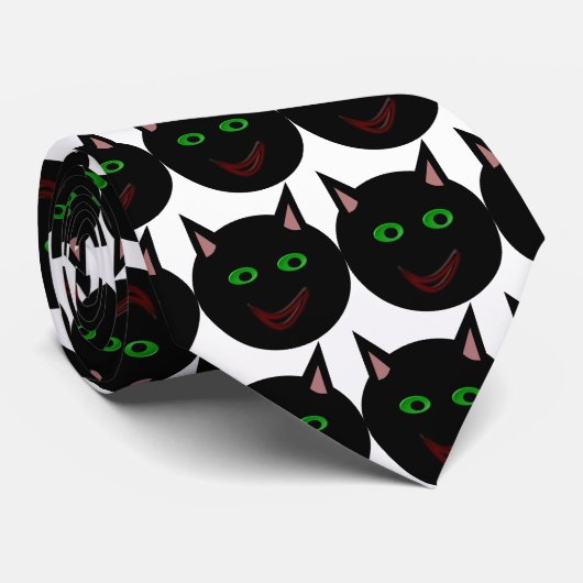 Halloween Black Cat Krawatte (Gerollt)