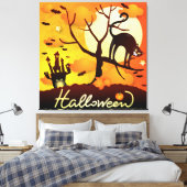 Halloween Black Cat Leinwanddruck (Insitu (Schlafzimmer))