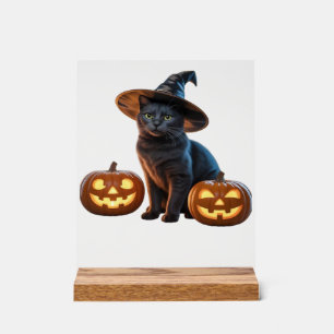 Halloween Black Cat Magic Classic T-Shirt Acrylschild