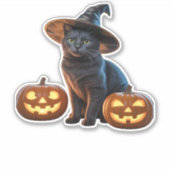 Halloween Black Cat Magic Classic T-Shirt Aufkleber (Vorderseite)