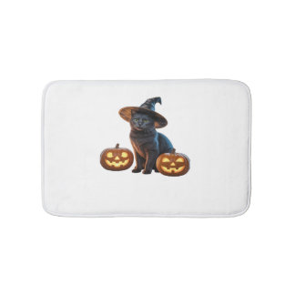 Halloween Black Cat Magic Classic T - Shirt Badematte