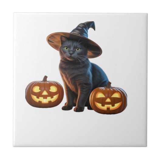 Halloween Black Cat Magic Classic T-Shirt Fliese (Vorderseite)