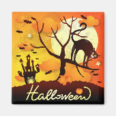 Halloween Black Cat Magnet (Vorne)
