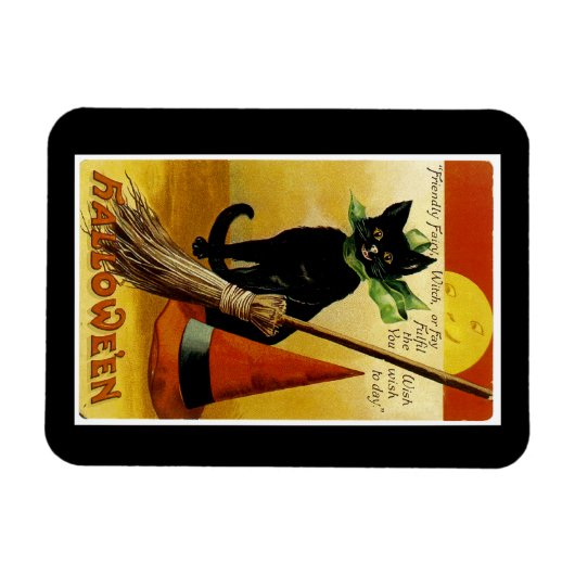 Halloween Black Cat Magnet (Horizontal)