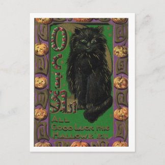 Halloween Black Cat Mice Mouse Postcard Postkarte