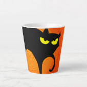 Halloween Black Cat Milchtasse (Vorderseite)