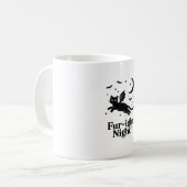 Halloween Black Cat mit Bat Wings Graphic Classic Kaffeetasse (Vorderseite Links)