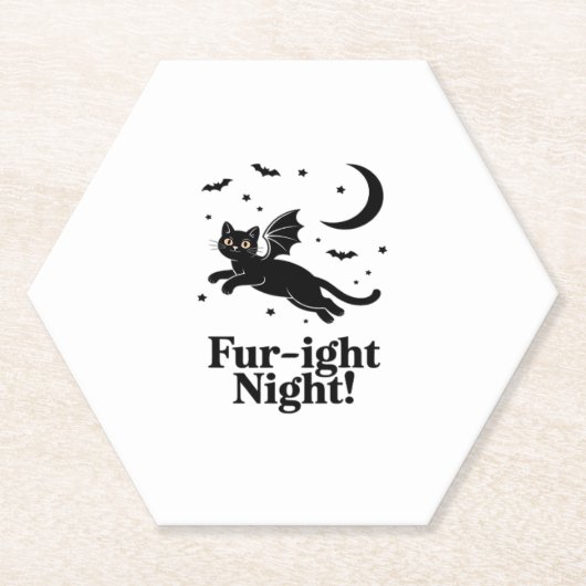 Halloween Black Cat mit Bat Wings Graphic Classic Untersetzer (Vorderseite)