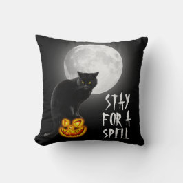 Halloween Black Cat mit dem Mond Kissen