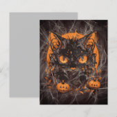 Halloween Black Cat mit Pumpkins und Mond (Vorne/Hinten)