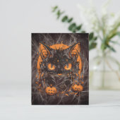 Halloween Black Cat mit Pumpkins und Mond (Stehend Vorderseite)