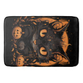 Halloween Black Cat mit Pumpkins und Mond Badematte (Vorderseite)