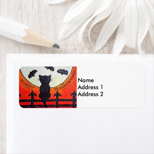 Halloween Black Cat Moon Bats (Insitu)