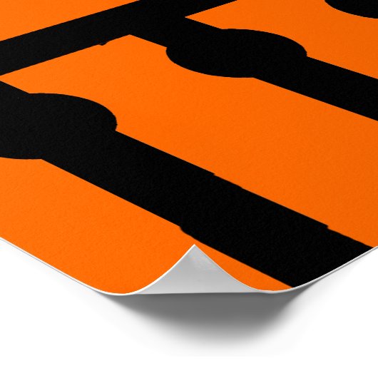 Halloween Black Cat Moon Fence Poster (Ecke)